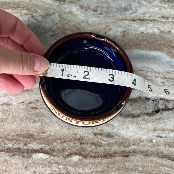 Vintage Suntory Whiskey Japanese Distillery Pottery Cigarette Cigar Ashtray - Picture 6 of 9